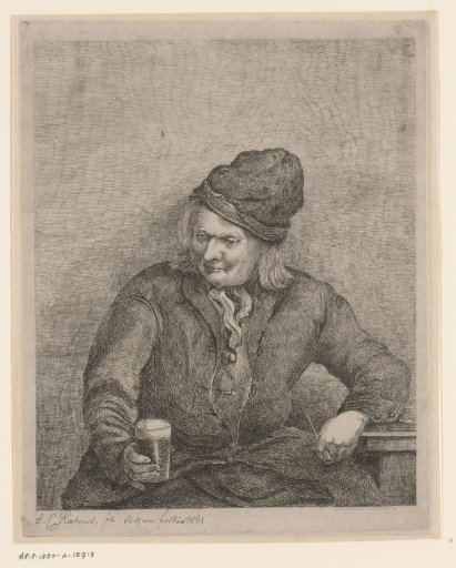 Old Man with a Glass and Pipe in His Hand