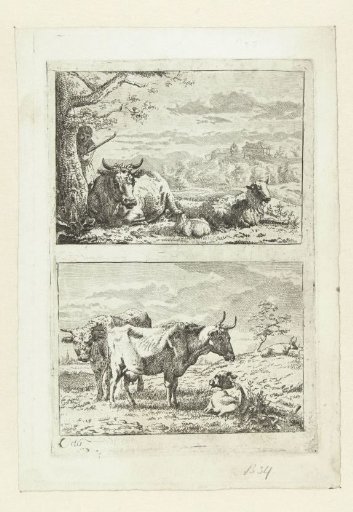 Two landscapes with cattle