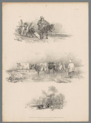 Three landscapes with cattle