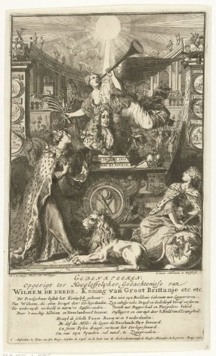Allegory on the death of William III, King of England