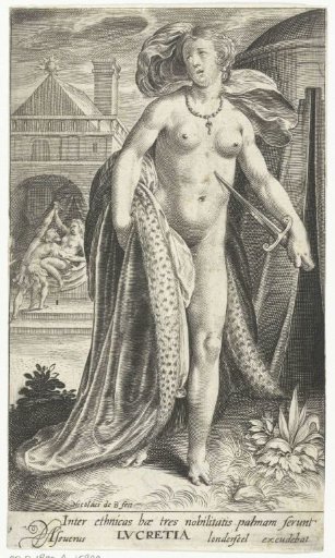 Lucretia with a dagger against her breast