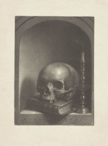 Vanitas still life in a niche