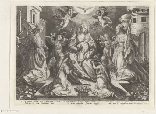 Adoration of the Virgin with the Christ Child by Saint Catherine of Alexandria and Saint Barbara