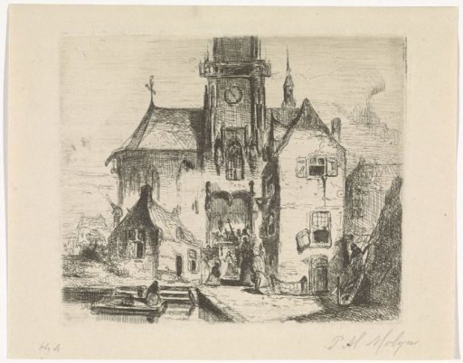 Procession in the doorway of a church