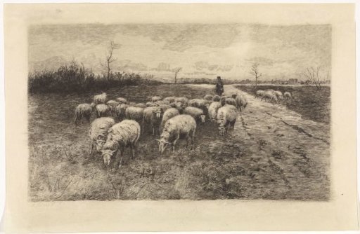 Landscape with three cows by a ditch