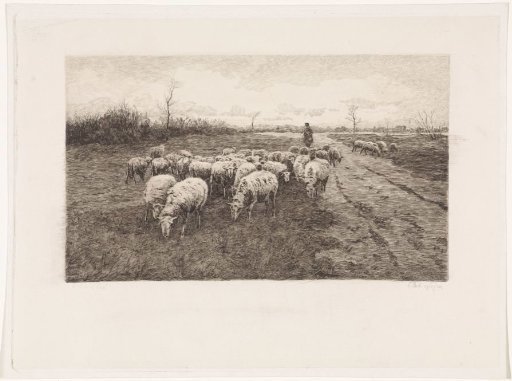 Shepherd with a Flock of Sheep