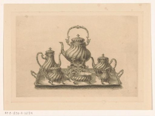 Coffee and tea service on a tray