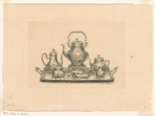 Coffee and tea service on a tray