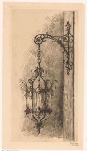 Hanging lantern on an arm