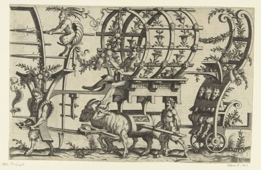 Triumphal Wagon Drawn by a Satyr and Two Bulls