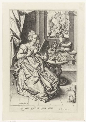 Allegory of Vanity (young lady with a mirror and a putto)