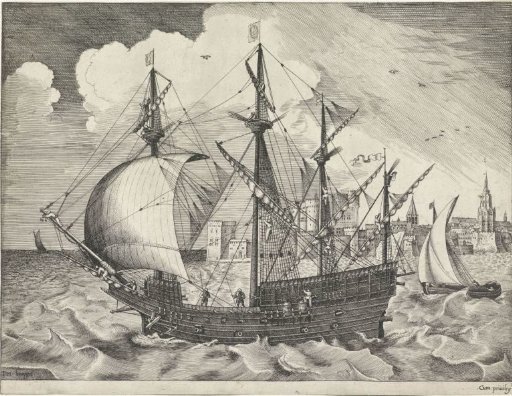 Four-master leaving the harbor