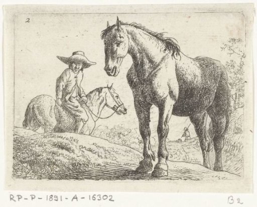 Two horses, one with a rider