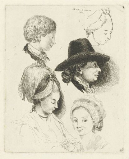 Study sheet with portraits of Louis Bernard Coclers and his family