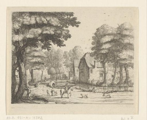 Village Street with Stone Bridge