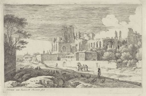 Landscape with ruins
