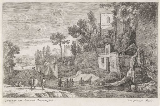 Landscape with a hospital