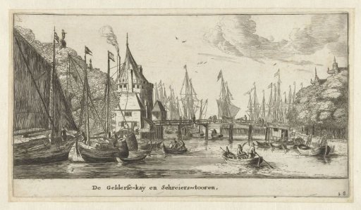 View of the Geldersekade and Schreierstoren in Amsterdam