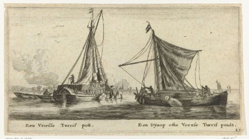 Two Ships: A Frisian Turf Barge and a Dijnop Barge