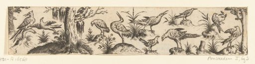 Frieze with Eleven Birds, with a Tree at Both Ends of the Frieze