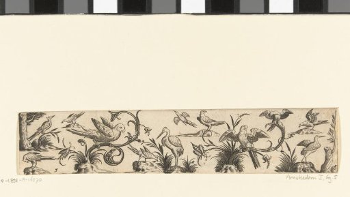 Frieze with twelve birds, with a stork in the center