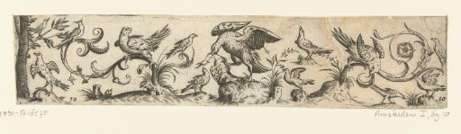 Frieze with fourteen birds