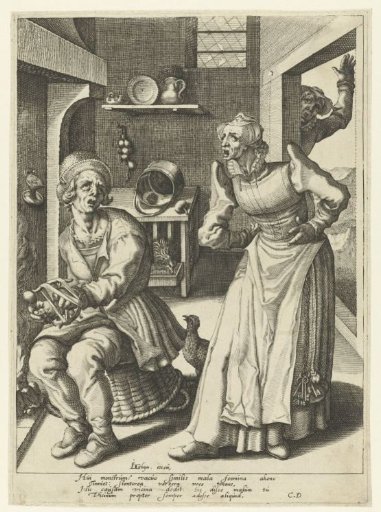 A quarreling woman and a spinning man