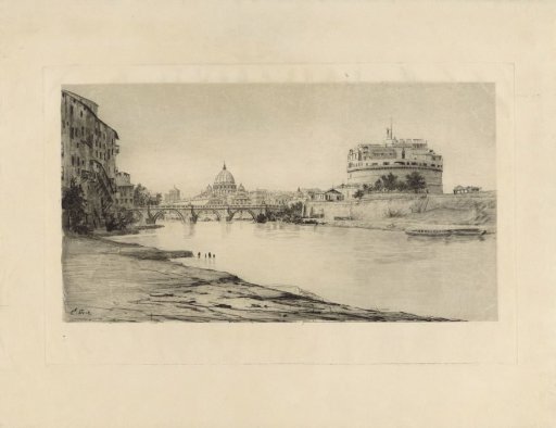 View of the Ponte Sant'Angelo in Rome