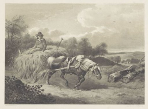 Straw cart with horse