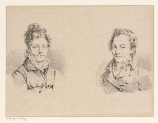 Portraits of possibly J.A. Daiwaille and his wife