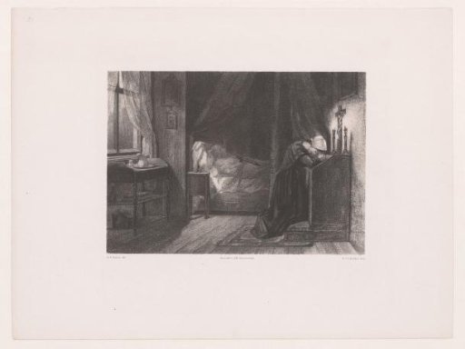 A Woman Praying by the Deceased