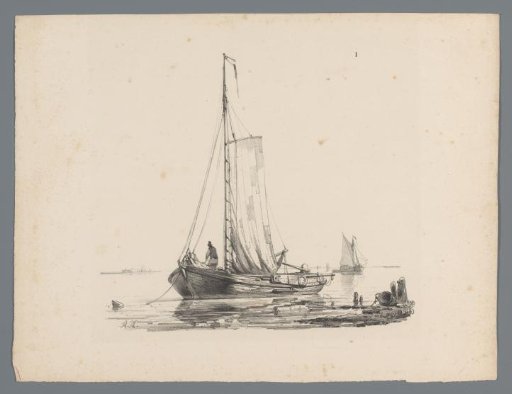 Sailing boat with a figure