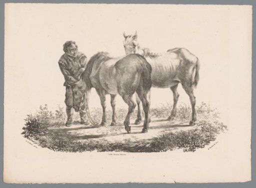Man and two horses