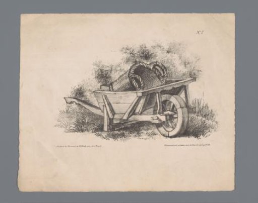 Wheelbarrow with wicker basket