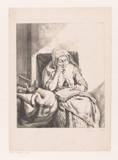 Old woman reading