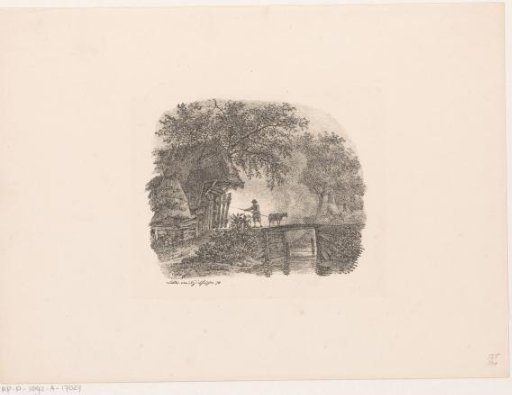 Sheepfold by a bridge