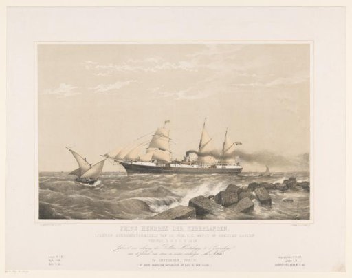 Screw steamship Prins Hendrik der Nederlanden at sea