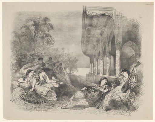 Scene from a play with Oriental women