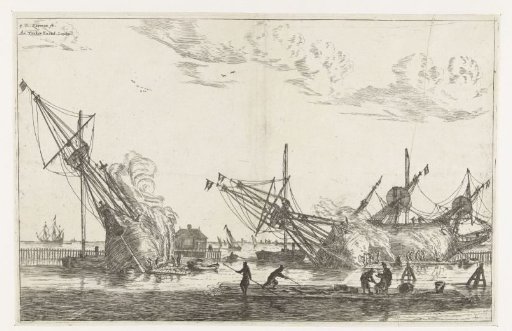 Caulking the hulls of three fluyts