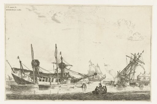 Two keeled sailing ships