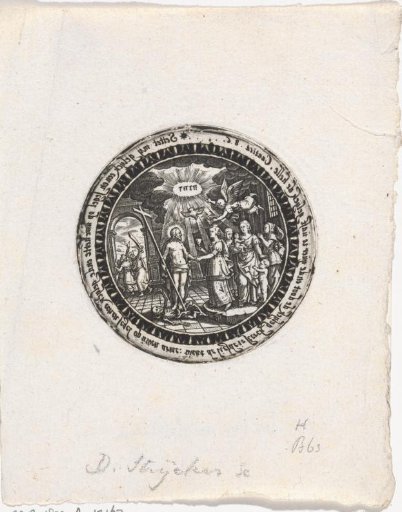 Print of a Medal with a Representation of the Marriage of Christ with His Church