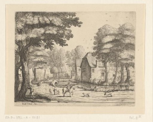 Village Street with Stone Bridge