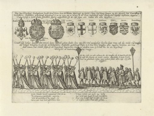 Funeral procession with torchbearers and schoolboys