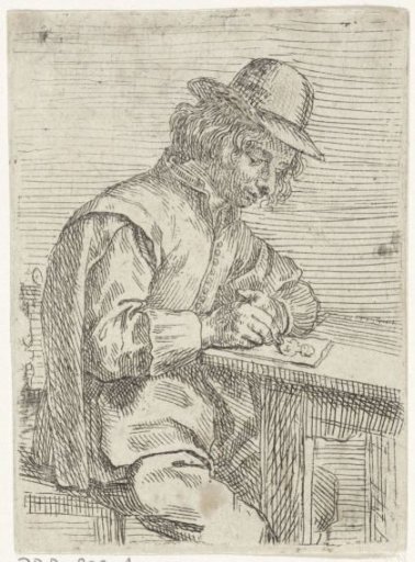 Man Drawing with a Hat