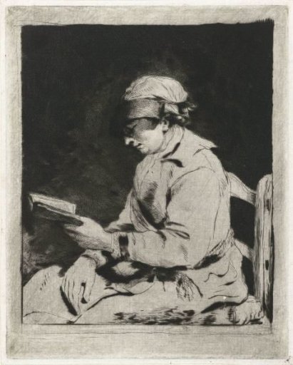 Portrait of a Reading Man, in Profile to the Left