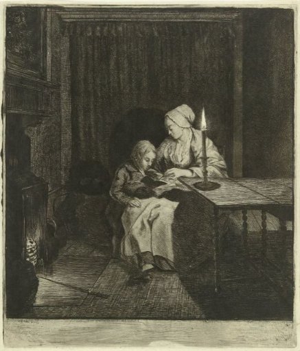 Mother giving her son a lesson