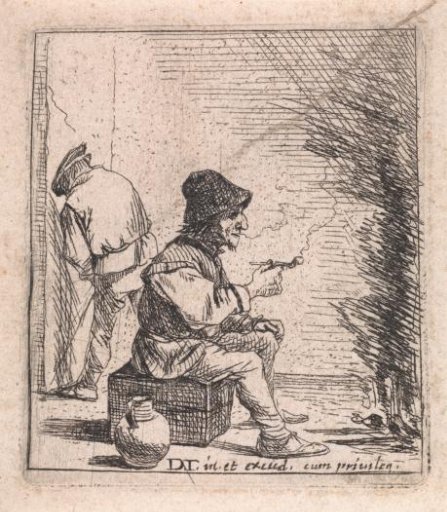 Smoking Peasant by the Fire