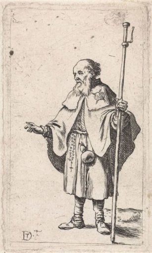 Pilgrim with staff and hat