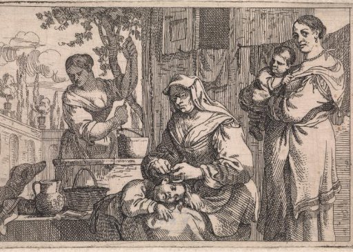 Old Woman Unloosing a Child