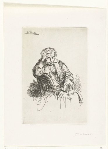 Writer with pen in his mouth